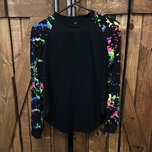 SHEIN Black and Pink Long Sleeve Sweatshirt with Sequin Detail